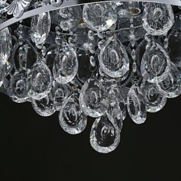 Elegant moderne gennemsigtig krystallysekrone med 4 lys