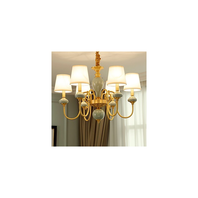 Lysekrone Traditionel klassisk Country Messing Feature til Mini Style Metal 6 Pærer