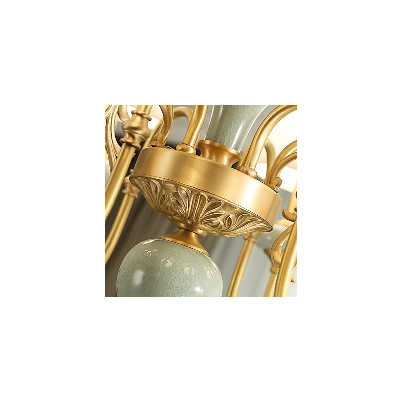 Lysekrone Traditionel klassisk Country Messing Feature til Mini Style Metal 6 Pærer