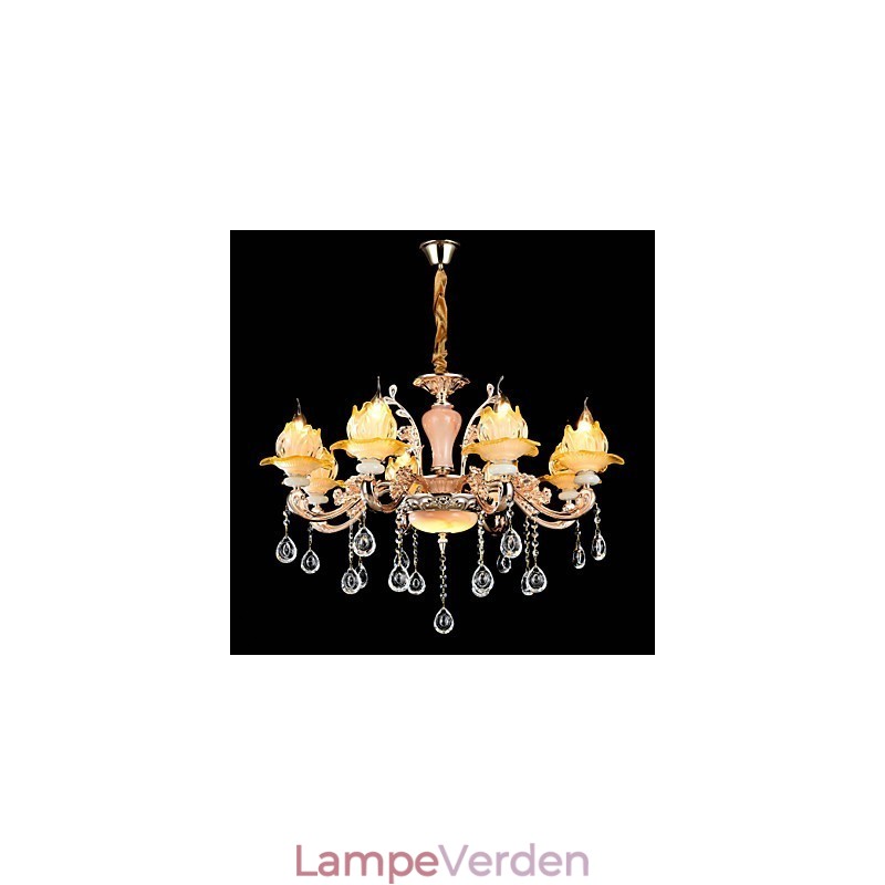 Moderne moderne traditionelle klassiske zinklegeringsfunktioner til Crystal Mini Style metal pendellampe