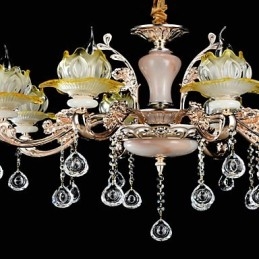 Moderne moderne traditionelle klassiske zinklegeringsfunktioner til Crystal Mini Style metal pendellampe