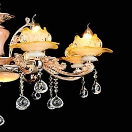 Moderne moderne traditionelle klassiske zinklegeringsfunktioner til Crystal Mini Style metal pendellampe