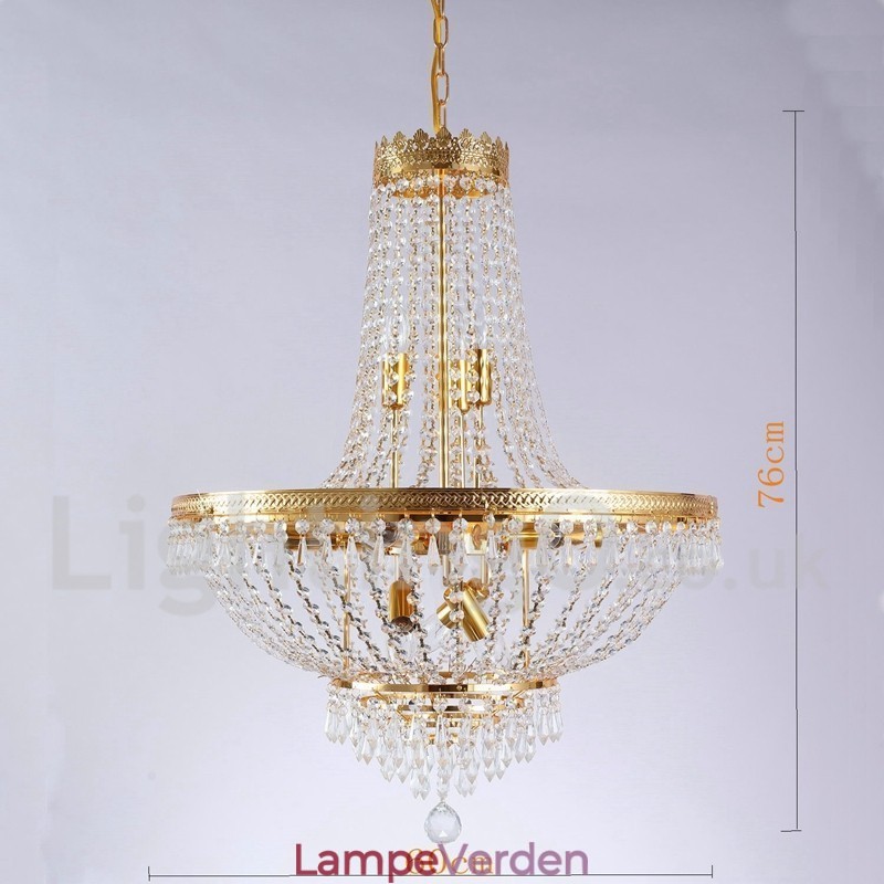 Traditionel klassisk galvaniseret funktion til Crystal Mini Style Metal 9 Bulbs lysekrone