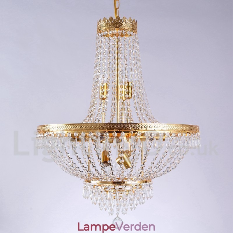 Traditionel klassisk galvaniseret funktion til Crystal Mini Style Metal 9 Bulbs lysekrone