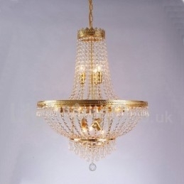 Traditionel klassisk galvaniseret funktion til Crystal Mini Style Metal 9 Bulbs lysekrone