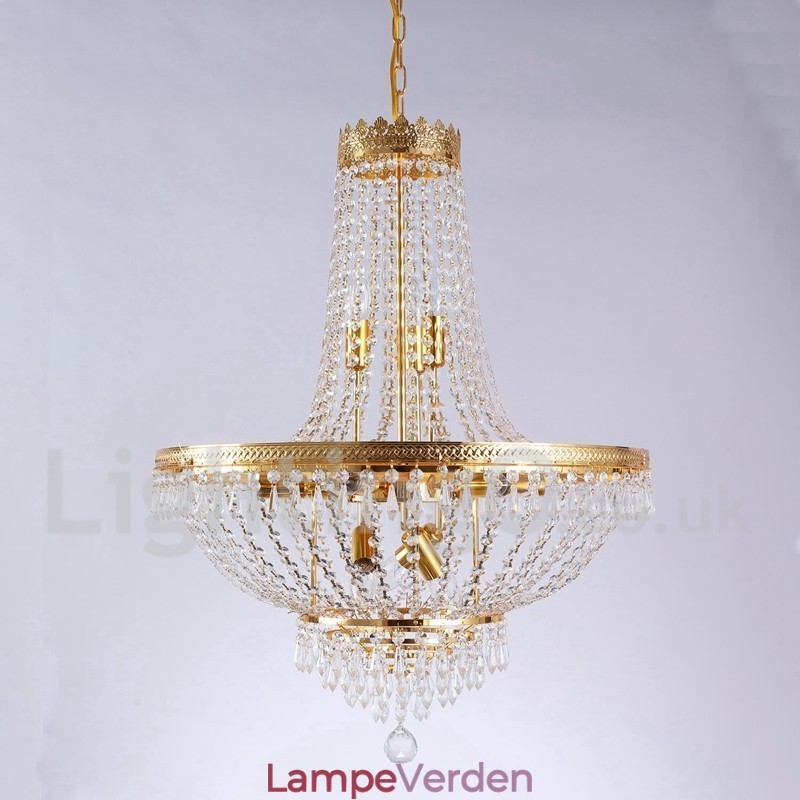 Traditionel klassisk galvaniseret funktion til Crystal Mini Style Metal 9 Bulbs lysekrone