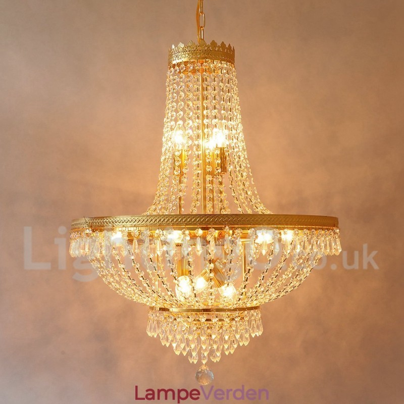 Traditionel klassisk galvaniseret funktion til Crystal Mini Style Metal 9 Bulbs lysekrone