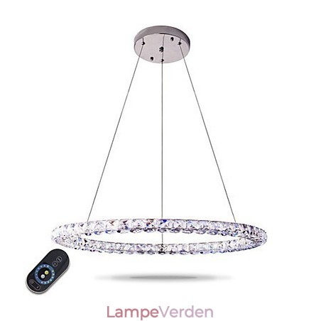 Moderne Ring Krystal Pendel Moderne Krystal Lysekrone Loftslampe Indendørs lampearmaturer Kan dæmpes med fjernbetjening Moderne Ring Krystal Pendel Moderne Krystal Lysekrone Loftslampe Indendørs lampearmaturer Kan dæmpes med fjernbetjening