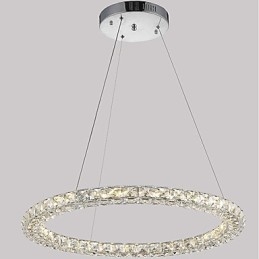 Moderne Ring Krystal Pendel Moderne Krystal Lysekrone Loftslampe Indendørs lampearmaturer Kan dæmpes med fjernbetjening
