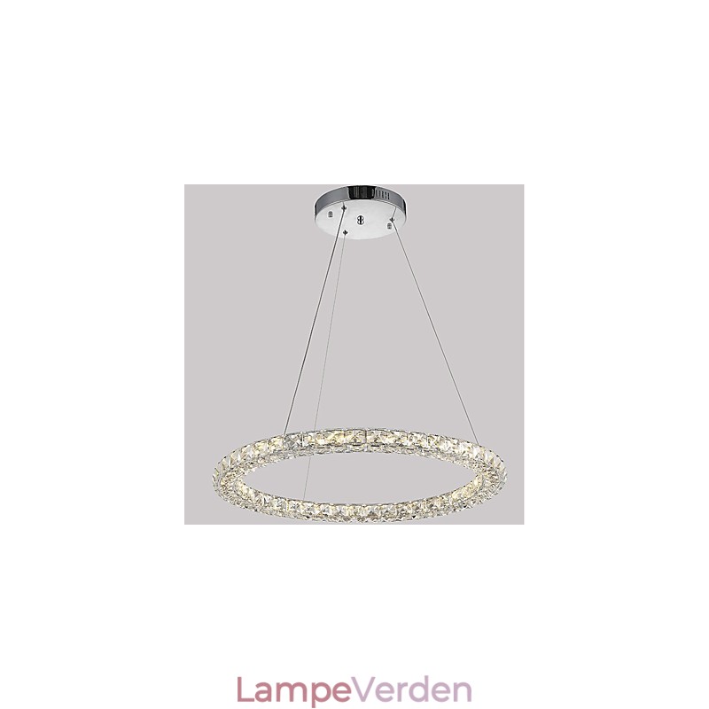 Moderne Ring Krystal Pendel Moderne Krystal Lysekrone Loftslampe Indendørs lampearmaturer Kan dæmpes med fjernbetjening