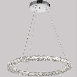 Moderne Ring Krystal Pendel Moderne Krystal Lysekrone Loftslampe Indendørs lampearmaturer Kan dæmpes med fjernbetjening