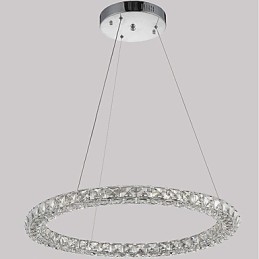 Moderne Ring Krystal Pendel Moderne Krystal Lysekrone Loftslampe Indendørs lampearmaturer Kan dæmpes med fjernbetjening