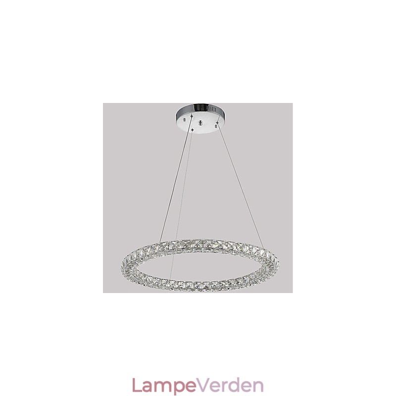Moderne Ring Krystal Pendel Moderne Krystal Lysekrone Loftslampe Indendørs lampearmaturer Kan dæmpes med fjernbetjening