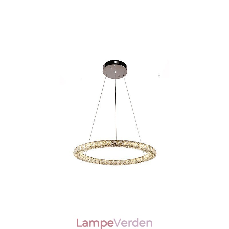 Moderne Ring Krystal Pendel Moderne Krystal Lysekrone Loftslampe Indendørs lampearmaturer Kan dæmpes med fjernbetjening