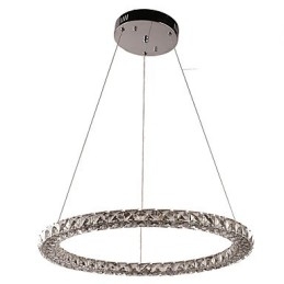 Moderne Ring Krystal Pendel Moderne Krystal Lysekrone Loftslampe Indendørs lampearmaturer Kan dæmpes med fjernbetjening