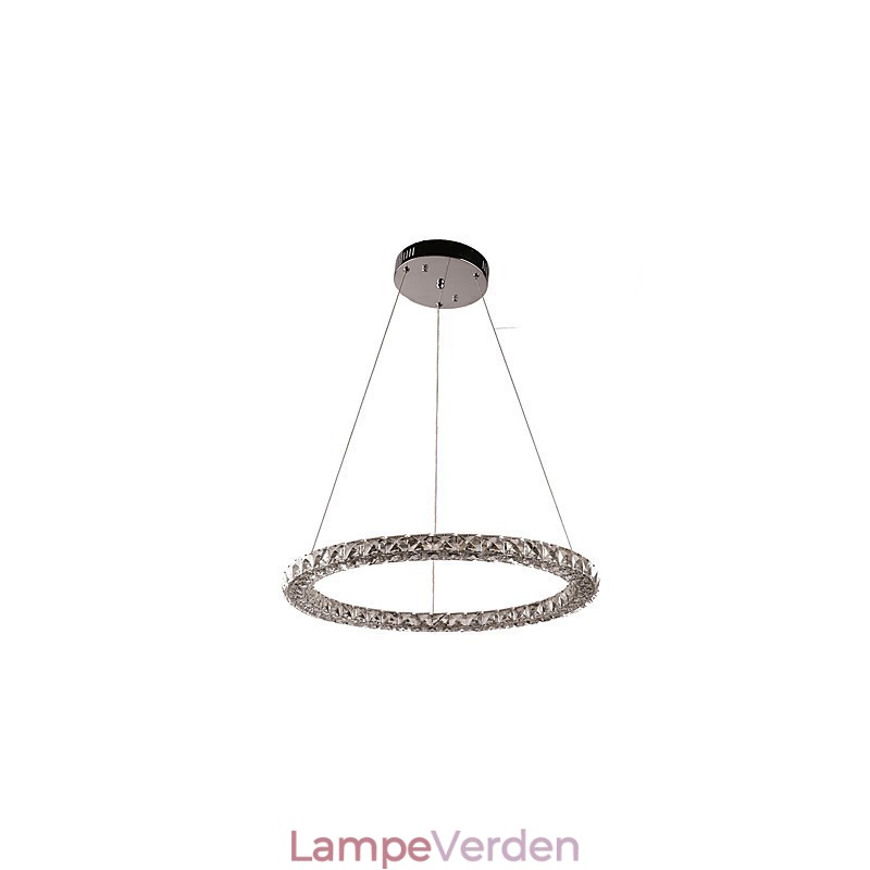 Moderne Ring Krystal Pendel Moderne Krystal Lysekrone Loftslampe Indendørs lampearmaturer Kan dæmpes med fjernbetjening