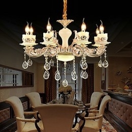 Traditionel klassisk zinklegeringsfunktion til Crystal Mini Style Metal 8 Bulbs lysekrone