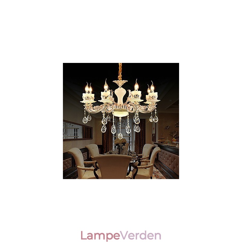 Traditionel klassisk zinklegeringsfunktion til Crystal Mini Style Metal 8 Bulbs lysekrone