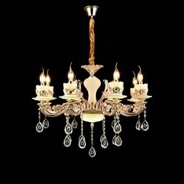 Traditionel klassisk zinklegeringsfunktion til Crystal Mini Style Metal 8 Bulbs lysekrone