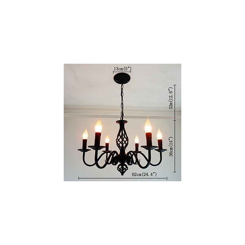 Kunstnerisk Chic & Modern Other Feature for Candle Style Metal Indendørs 6 Pærer Lysekrone