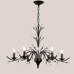 6 lys krystal lysekrone moderne moderne traditionel klassisk vintage retro land maleri funktion