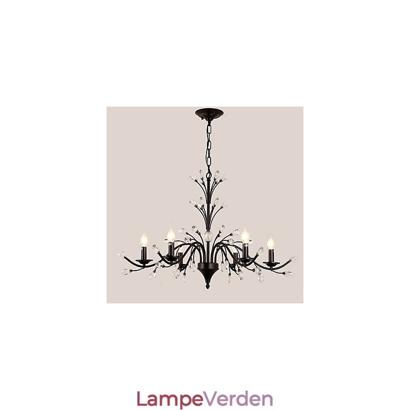 6 lys krystal lysekrone moderne moderne traditionel klassisk vintage retro land maleri funktion