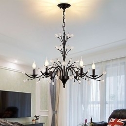 6 lys krystal lysekrone moderne moderne traditionel klassisk vintage retro land maleri funktion