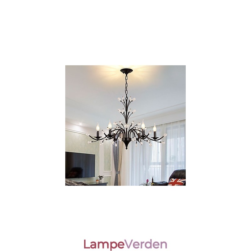 6 lys krystal lysekrone moderne moderne traditionel klassisk vintage retro land maleri funktion
