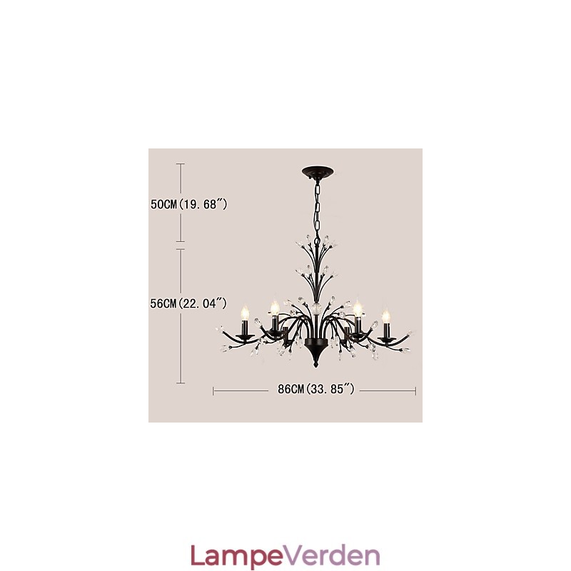6 lys krystal lysekrone moderne moderne traditionel klassisk vintage retro land maleri funktion