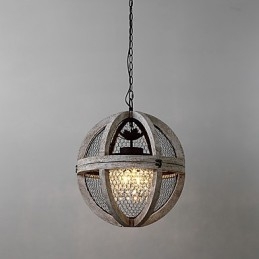Vintage metal amerikansk industriel loft maleri farve træ lysekrone lampe indendørs dekorere pendel lampe