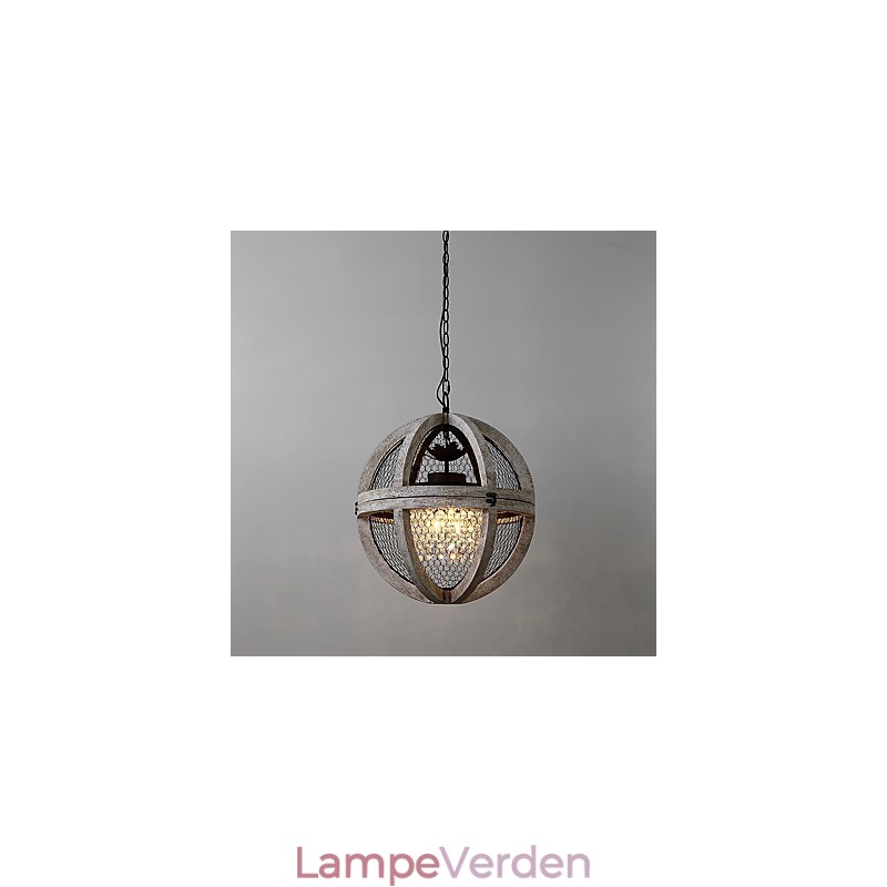 Vintage metal amerikansk industriel loft maleri farve træ lysekrone lampe indendørs dekorere pendel lampe
