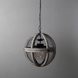 Vintage metal amerikansk industriel loft maleri farve træ lysekrone lampe indendørs dekorere pendel lampe