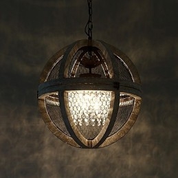 Vintage metal amerikansk industriel loft maleri farve træ lysekrone lampe indendørs dekorere pendel lampe