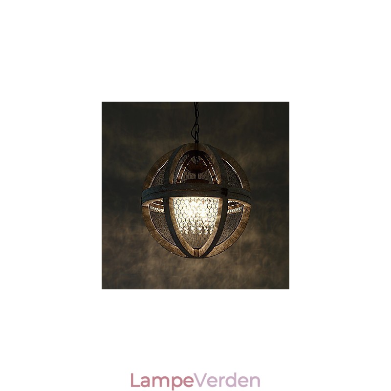Vintage metal amerikansk industriel loft maleri farve træ lysekrone lampe indendørs dekorere pendel lampe