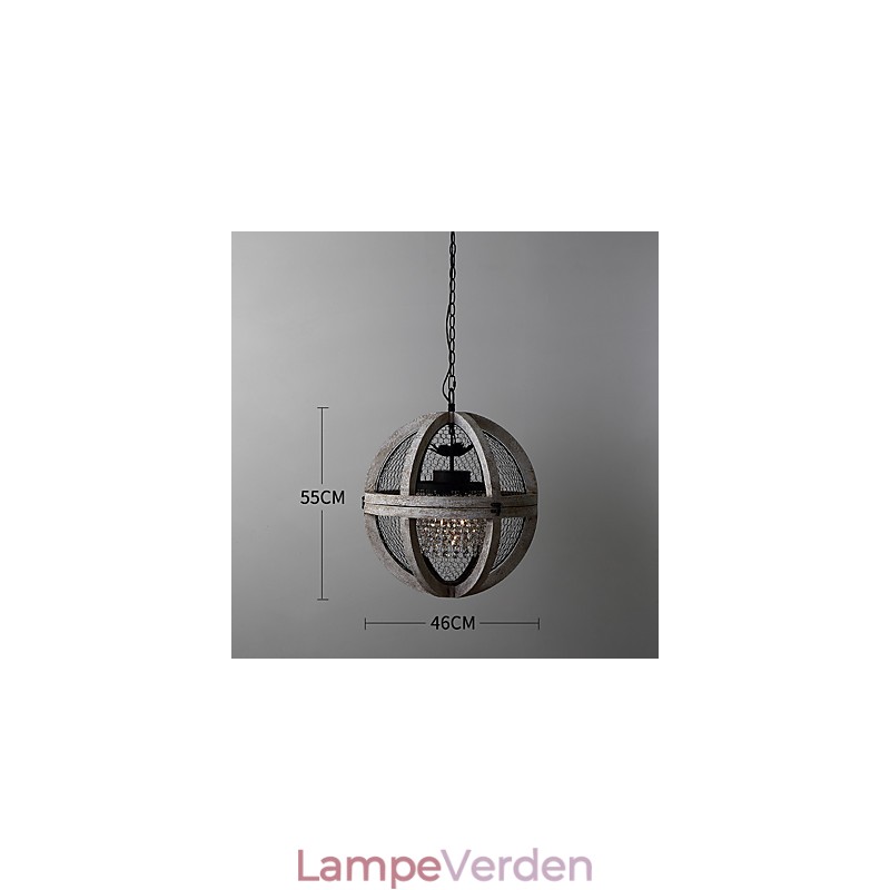 Vintage metal amerikansk industriel loft maleri farve træ lysekrone lampe indendørs dekorere pendel lampe