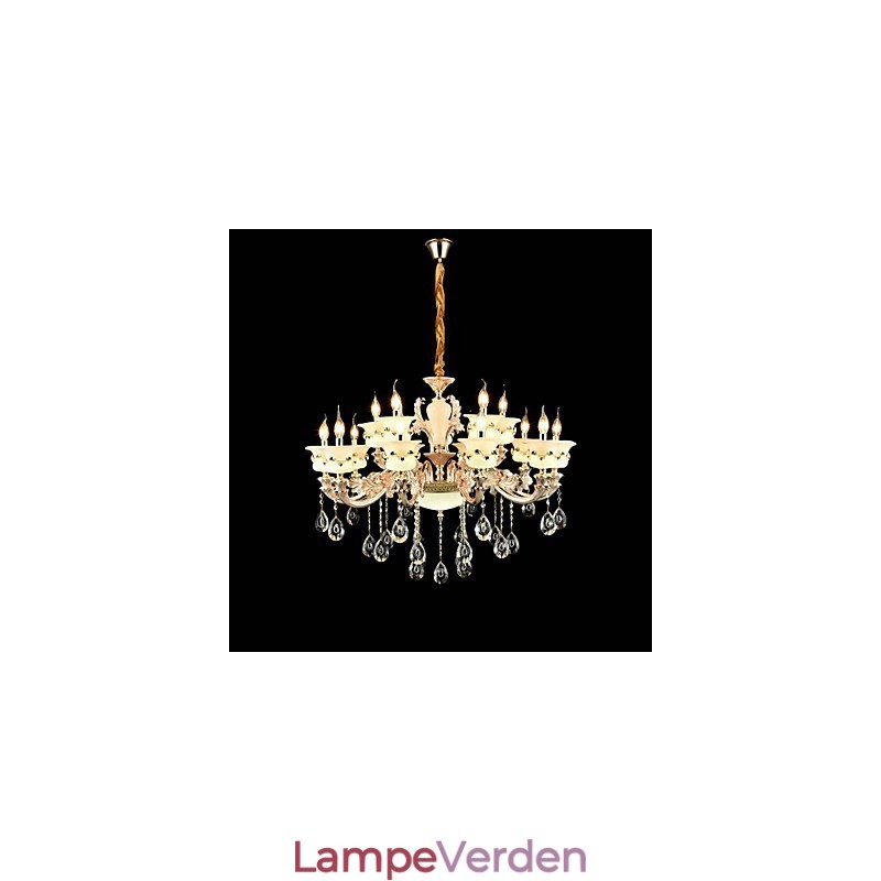 Traditionel klassisk zinklegering funktion til krystal mini stil metal indendørs have 15 løg lysekrone