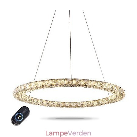 Ring Krystal Pendel Moderne Krystal Lysekrone Loftslamper Indendørs lampearmaturer Kan dæmpes med fjernbetjening Ring Krystal Pendel Moderne Krystal Lysekrone Loftslamper Indendørs lampearmaturer Kan dæmpes med fjernbetjening