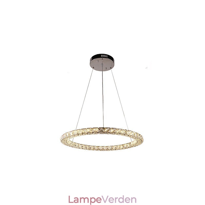 Ring Krystal Pendel Moderne Krystal Lysekrone Loftslamper Indendørs lampearmaturer Kan dæmpes med fjernbetjening