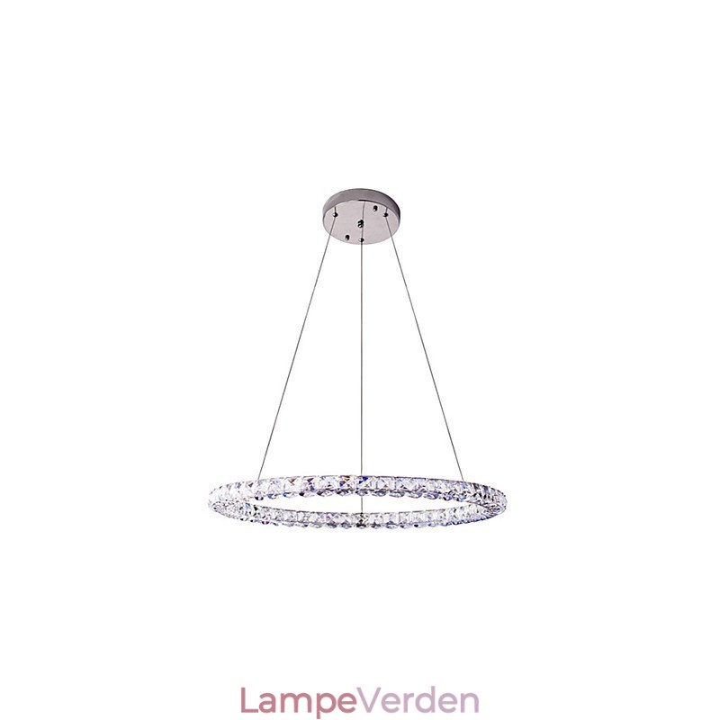 Ring Krystal Pendel Moderne Krystal Lysekrone Loftslamper Indendørs lampearmaturer Kan dæmpes med fjernbetjening