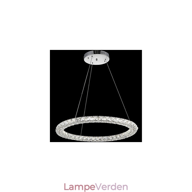 Ring Krystal Pendel Moderne Krystal Lysekrone Loftslamper Indendørs lampearmaturer Kan dæmpes med fjernbetjening