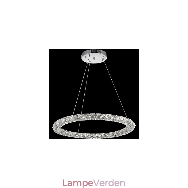 Ring Krystal Pendel Moderne Krystal Lysekrone Loftslamper Indendørs lampearmaturer Kan dæmpes med fjernbetjening