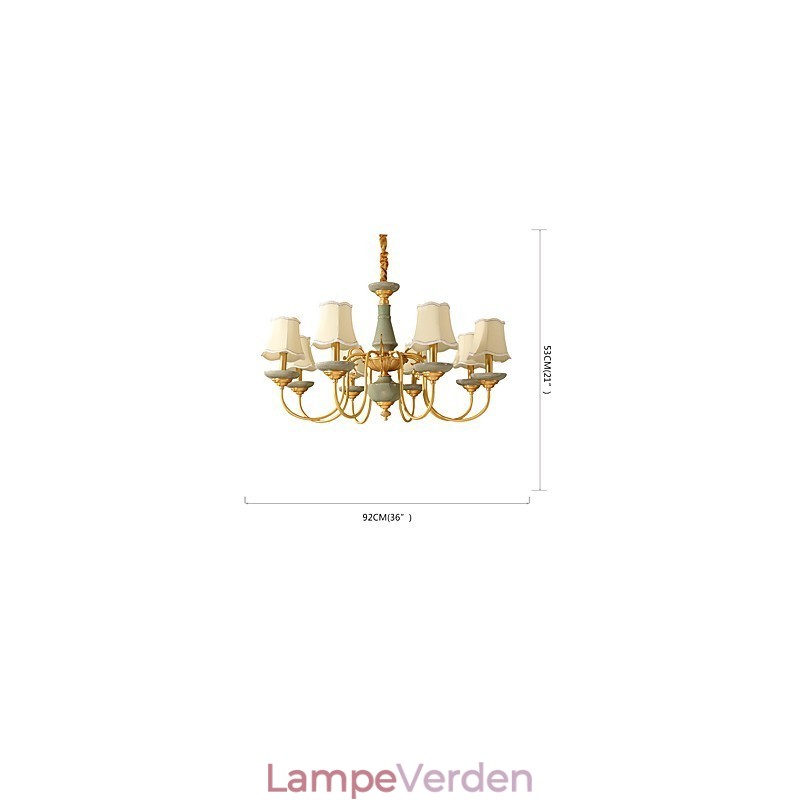 Alle kobber lysekrone Jade dekorative lysekrone KP8