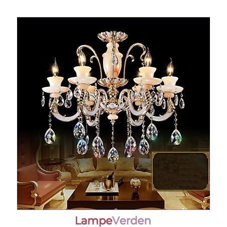 Europæisk højkvalitets jade krystal pendel lampe Atmosfære zink legering pendel lys krystal lampe Europæisk højkvalitets jade krystal pendel lampe Atmosfære zink legering pendel lys krystal lampe