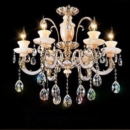 Europæisk højkvalitets jade krystal pendel lampe Atmosfære zink legering pendel lys krystal lampe