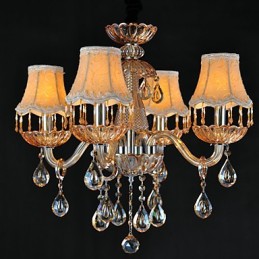 Lysekrone Krystal Retro Glas 4 lys
