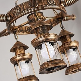 Rustik Lodge Vintage Retro Country Globe maleri funktion til Mini Style Designere Metal lysekrone