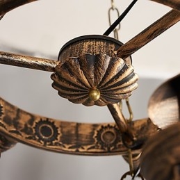Rustik Lodge Vintage Retro Country Globe maleri funktion til Mini Style Designere Metal lysekrone