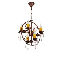 Rustik Lodge Vintage Retro Country Globe maleri funktion til Mini Style Designere Metal lysekrone