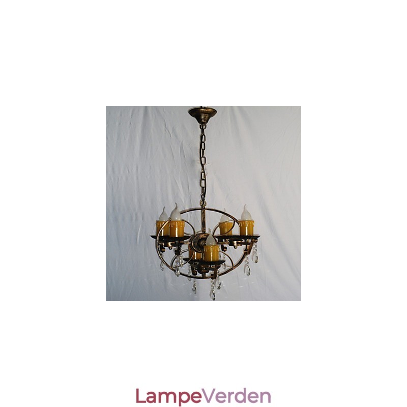 Rustik Lodge Vintage Retro Country Globe maleri funktion til Mini Style Designere Metal lysekrone