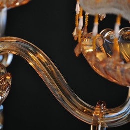 Lysekrone Krystal Retro Glas 4 lys